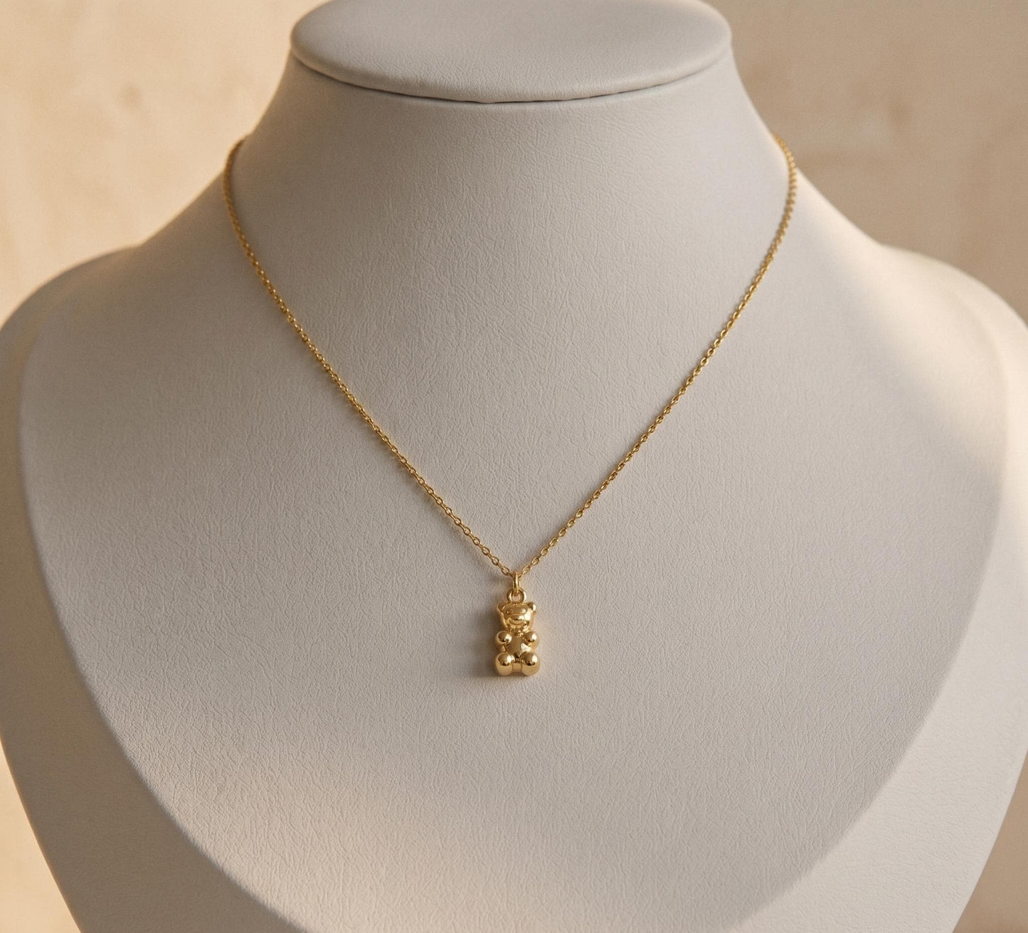 Gummy Bear Necklace Gold • Dainty Bear Charm Necklace • Cute Gold Necklace Women • Fun Jewelry Gift Her • Birthday Gift for Her