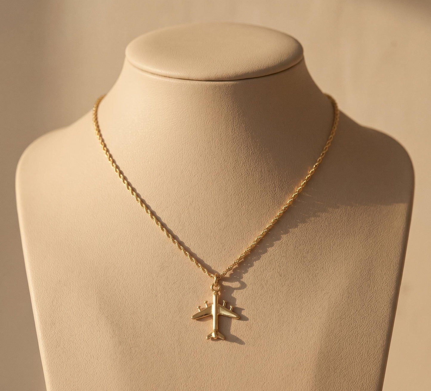 Airplane Necklace Gold • Summer Vacation Necklace • Travel Jewelry Women • Wanderlust Necklace Gift • Birthday Gift for Her