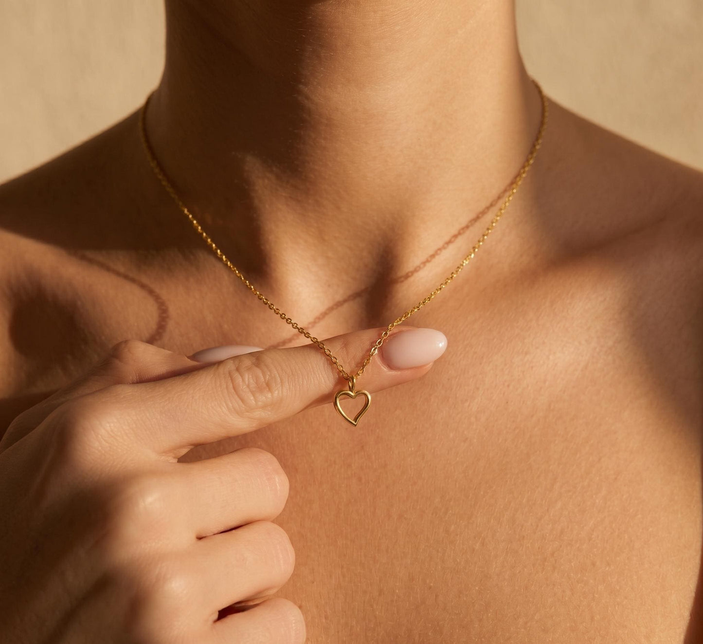 Open Heart Necklace Gold • Dainty Double Heart Pendant • Minimalist Heart Necklace • Love Necklace Women • Birthday Gift for Her