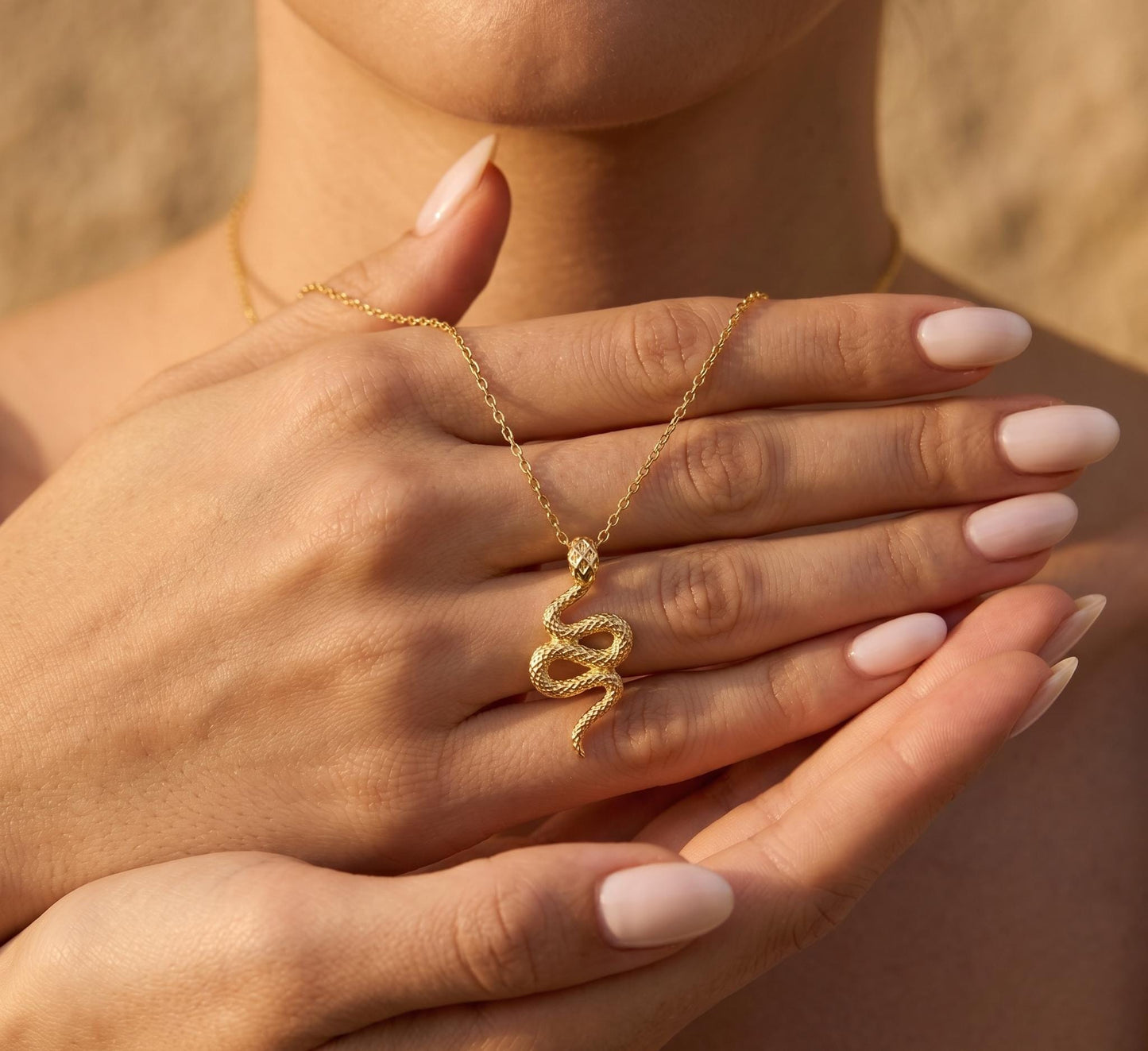 Snake Necklace Gold • Dainty Snake Pendant • Serpent Necklace Women • Gold Snake Jewelry • Witchy Necklace • Birthday Gift for Her