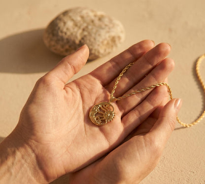 Sun Moon Necklace Gold • Summer Celestial Necklace • Sun Moon Coin Pendant • Boho Beach Jewelry Women • Birthday Gift for Her