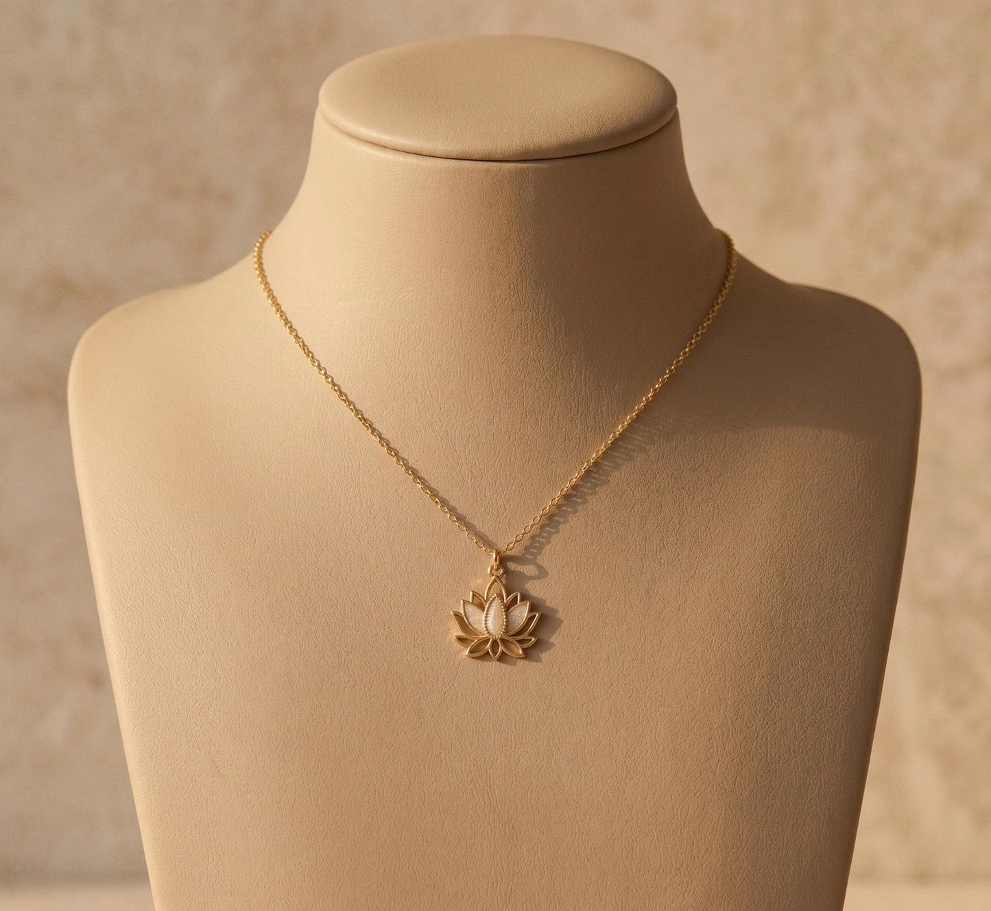 Lotus Necklace Gold • Mother of Pearl Lotus Pendant • Summer Spiritual Necklace • Yoga Meditation Jewelry Women • Birthday Gift for