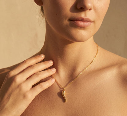 Cornicello Necklace Gold • Italian Horn Pendant Necklace • Summer Lucky Charm Necklace  • Protection Horn Jewelry • Birthday Gift for Her