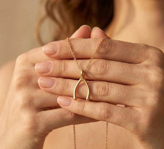 Wishbone Necklace Gold • Summer Lucky Charm Necklace • Dainty Wishbone Pendant • Good Luck Jewelry Women • Birthday Gift for Her