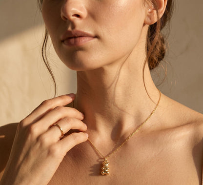 Gummy Bear Necklace Gold • Dainty Bear Charm Necklace • Cute Gold Necklace Women • Fun Jewelry Gift Her • Birthday Gift for Her