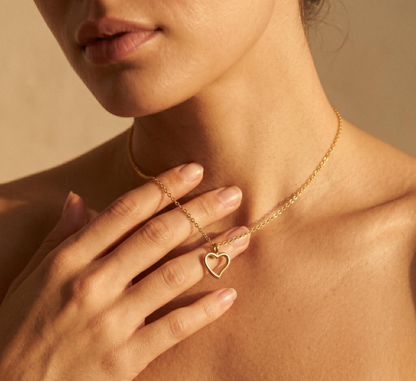 Open Heart Necklace Gold • Dainty Double Heart Pendant • Minimalist Heart Necklace • Love Necklace Women • Birthday Gift for Her