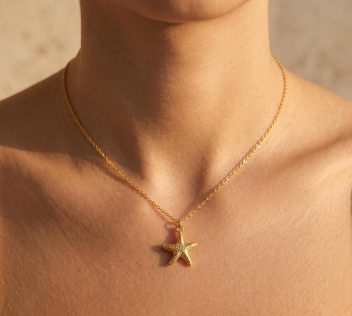 Starfish Necklace Gold • Summer Beach Necklace Women • Dainty Starfish Pendant • Ocean Vacation Jewelry • Birthday Gift for Her