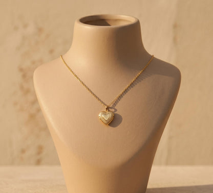 Gold Heart Necklace Women • Summer Boho Heart Pendant • Vintage Beaded Heart Necklace • Statement Heart Jewelry • Birthday Gift for Her