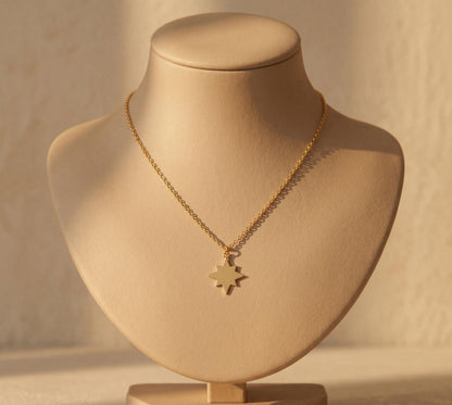 Starburst Necklace Gold • Summer Eight Point Star Pendant • Dainty Star Necklace Women • Celestial Sunburst Jewelry • Birthday Gift for Her